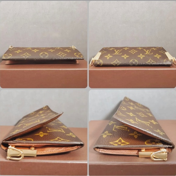 Authentic LOUIS VUITTON Crossbody Monogram Wallet Long Chain Woc Vintage Mi9002 - Picture 4 of 15